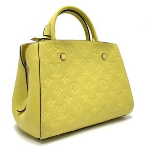 Louis Vuitton Monogram Implant Montaigne BB 2WAY Handbag Yellow